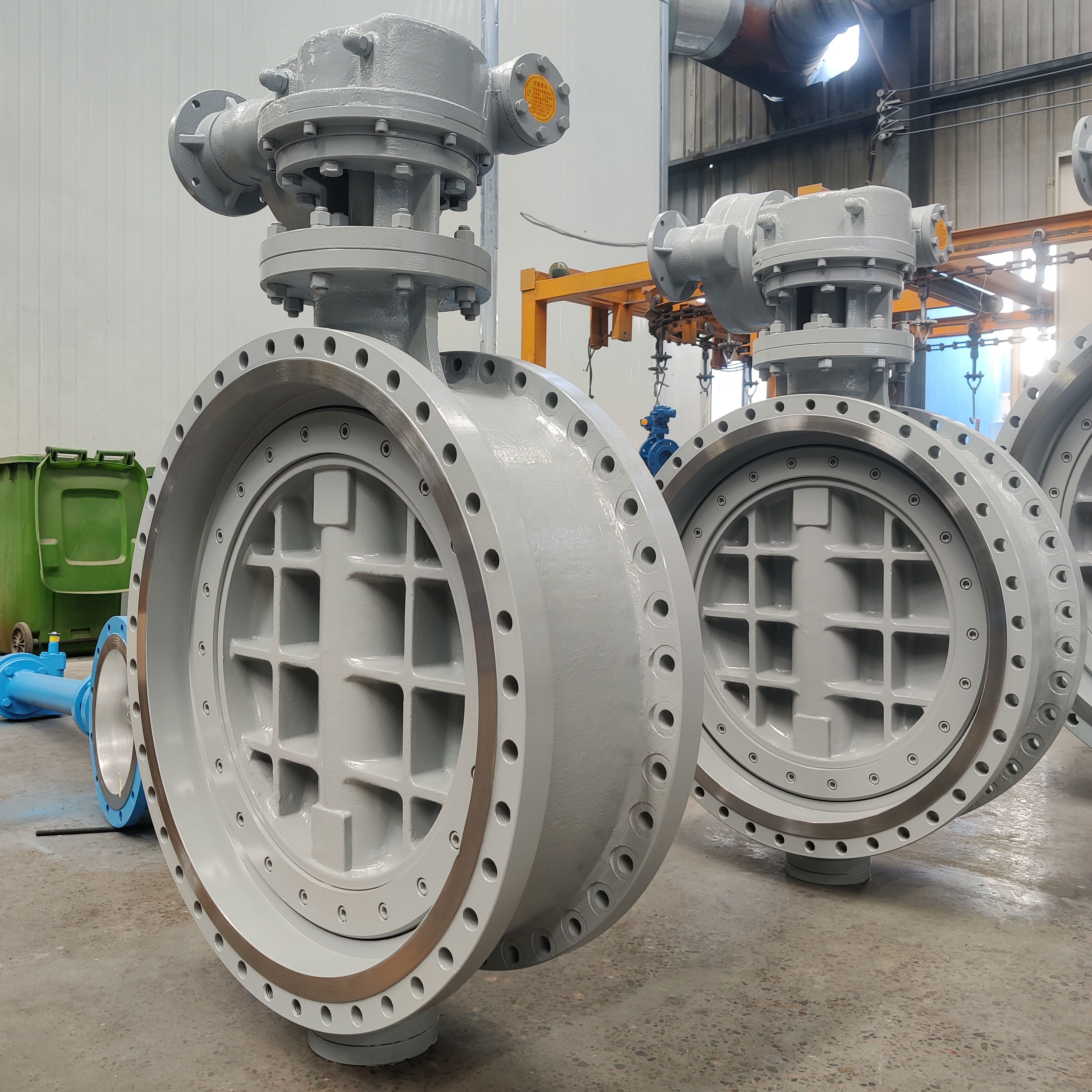 Large diameter API Standard butterfly valve ready to be packed and shipped